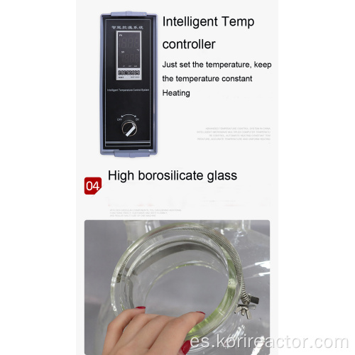 Reactor de vidrio de una capa de laboratorio con baño